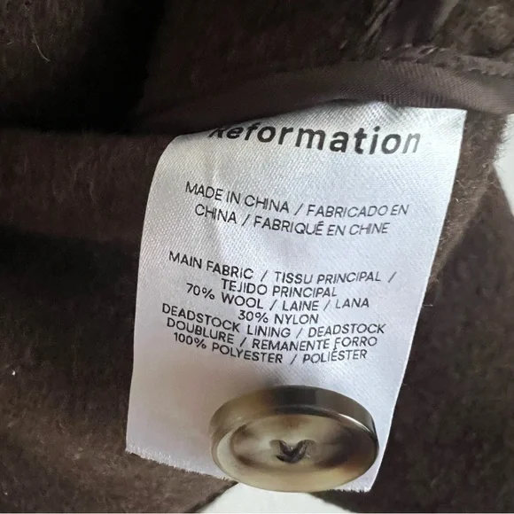 Reformation Rocky Brown Button Front Oversized Shirt Jacket in Nutella Size S - Picture 7 of 7